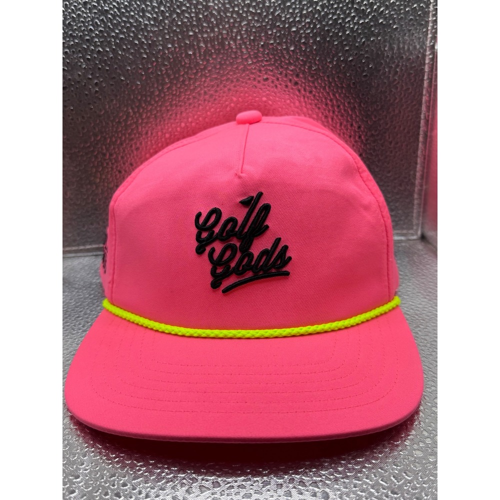 Golf Gods Snapback Hat Neon Pink Lime Green Rope Golf Cap Adjustable One Size